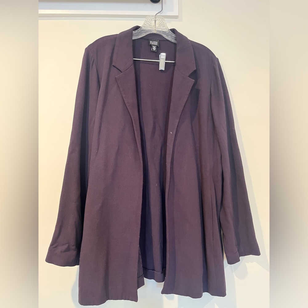 Eileen Fisher plum blazer